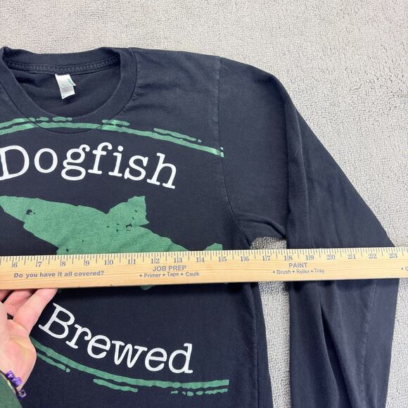 Dogfish Brewery Shirt Mens Sm. Black Long Sleeve Double Sided Graphic Craft Beer - Picture 5 of 7